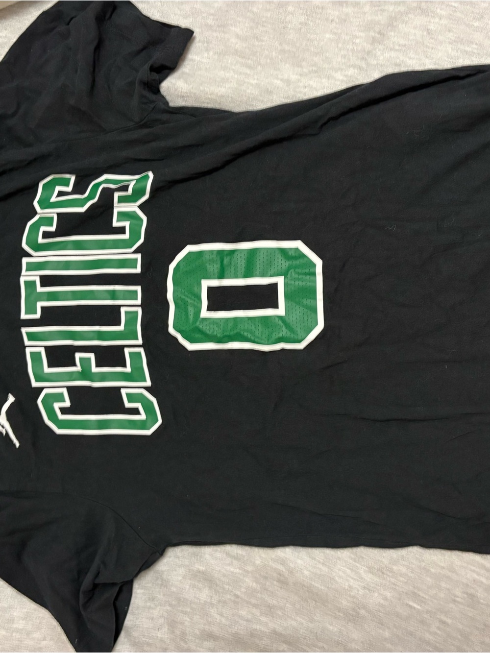 Tatum jersey; Nike Black Tee with White Logos